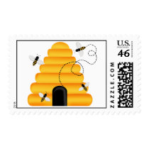 Beehive Bumble Bee Postage Stamps