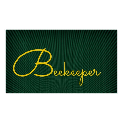 Beekeeper Green and Gold Business Card (front side)