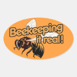 Beekeeping it Real! Oval Stickers