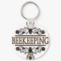 beekeeping with worker bees keychains