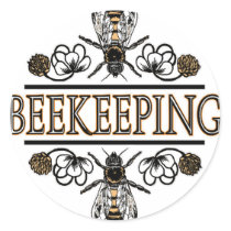 beekeeping with worker bees stickers