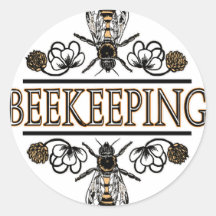 beekeeping with worker bees stickers