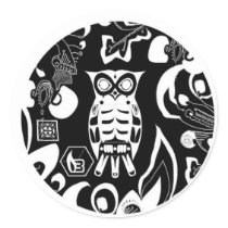 Beeline Owl Logo Sticker Black by alissawins Beeline Owl Logo Sticker Black