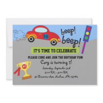 Beep Beep Racer Birthday invitation