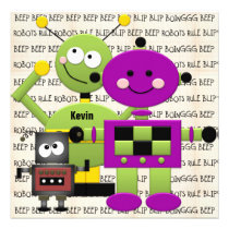 Beep Beep Robots Customized Birthday Invitation