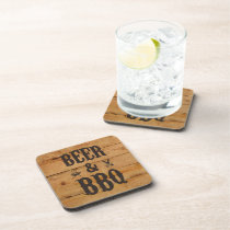cork coaster, bbq, beer, funny, barbecue, cool, summer, grilling, holiday, bacon, coaster, cooking, meat, gatherings, grilled, grill master, bbq king, [[missing key: type_fuji_coaste]] with custom graphic design