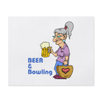 beer and bowling grandma flyer design