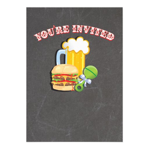 Beer and Diaper Baby Shower Invitations