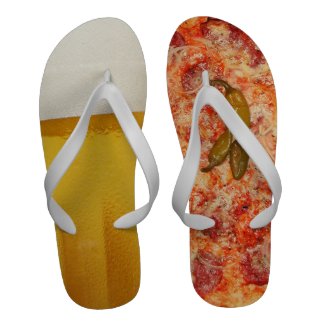 Beer And Pizza Flip-Flops
