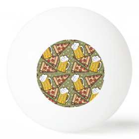 Beer and Pizza Graphic Pattern Ping Pong Ball