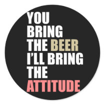 Beer, Attitude Round Sticker