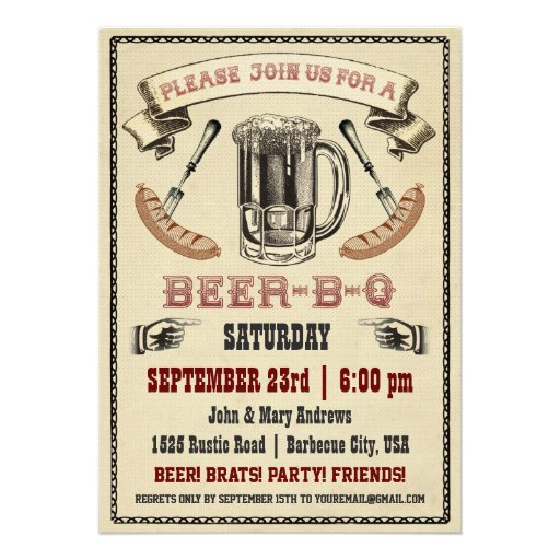 Beer-B-Q Party Invitation (front side)