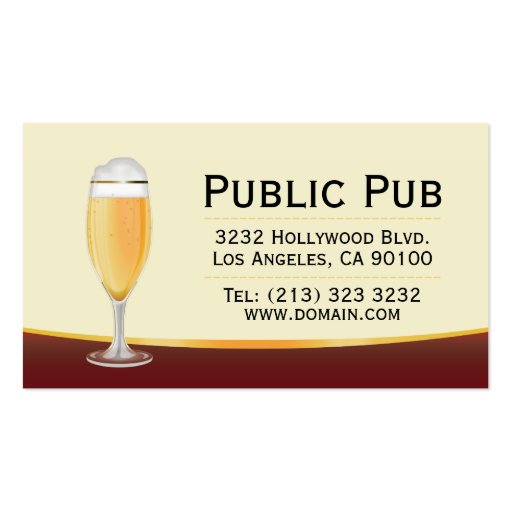 Beer Bar and Pub Business Card (back side)