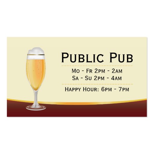 Beer Bar and Pub Business Card (front side)