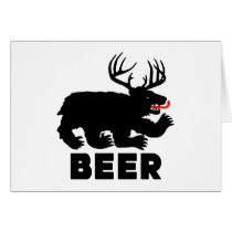 Beer -- Bear + Deer Greeting Cards