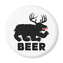 Beer -- Bear + Deer Fridge Magnets