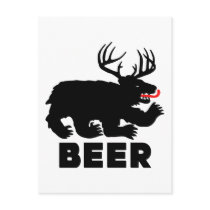 Beer -- Bear + Deer Post Card