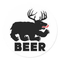 Beer -- Bear + Deer Stickers