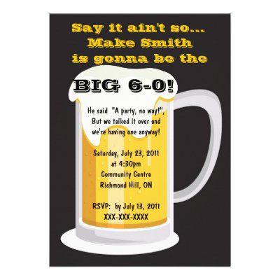 Beer Birthday Party Invitation