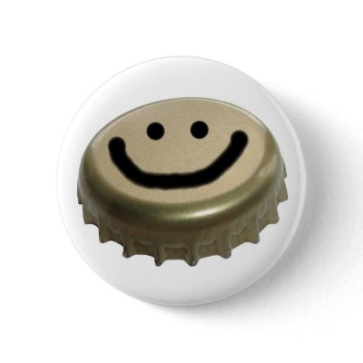 Beer Bottle Cap Smiley Face Buttons by RedneckHillbillies