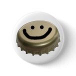 Beer Bottle Cap Smiley Face Buttons