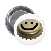 Beer Bottle Cap Smiley Face Buttons