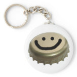 Beer Bottle Cap Smiley Face Key Chains