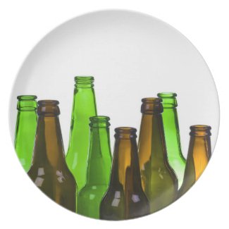 beer bottles dinner plates