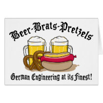 Beer Brats Pretzels German Card