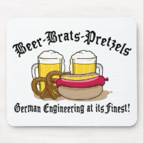 Beer Brats Pretzels German Mouse Pads