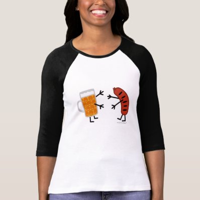 Beer & Bratwurst - Funny Friendly Food Tee Shirt