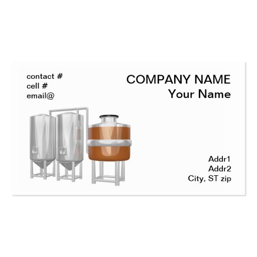 Beer brewery equipment business cards