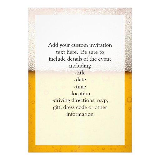 Beer Bubbles Close-Up Personalized Announcement