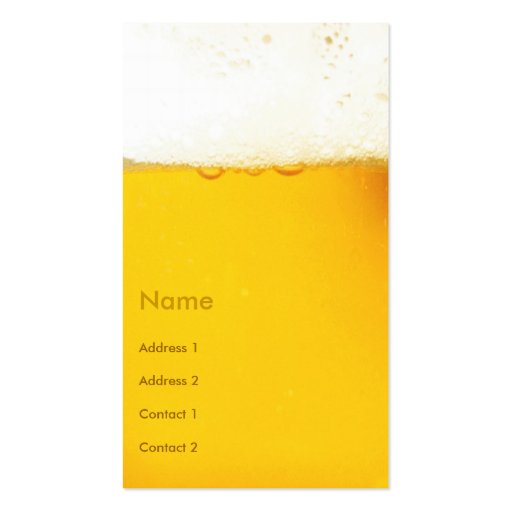 Beer Business Cards (front side)