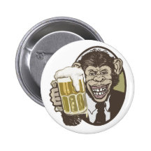 Beer Chimp by Mudge Studios Pins
