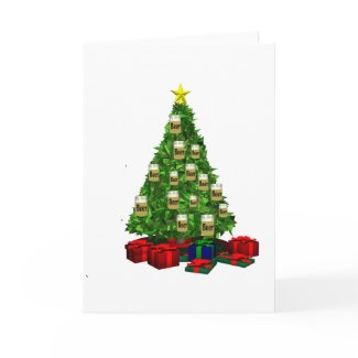 Beer Christmas tree card