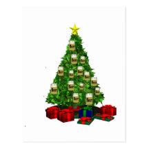 Beer Christmas  tree Post Cards