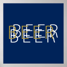 BEER Double Vision - Blue, Gold and White Posters