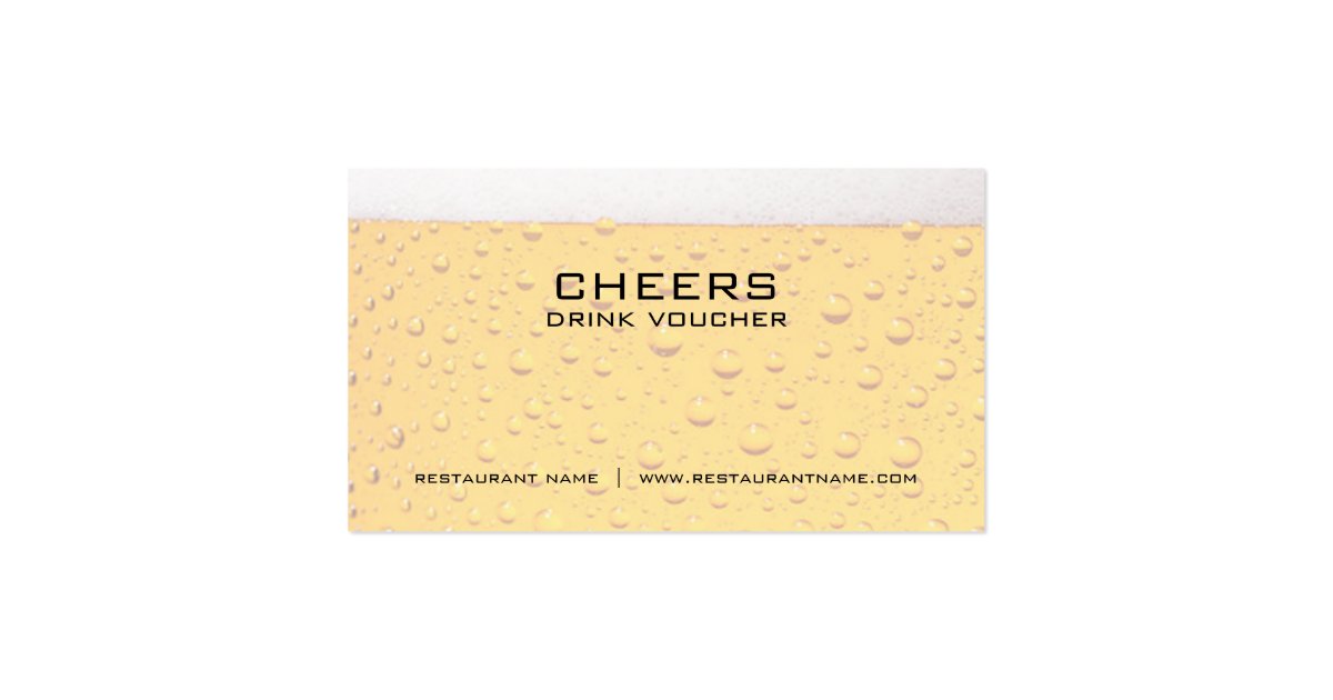 Beer Drink Voucher and Coupon Cards Zazzle