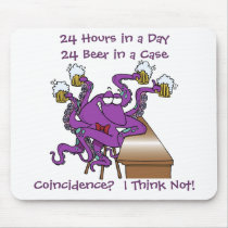 Beer Drinking Octopous Mousepad by TrevorStar Beer Drinking Octopous Mousepad
