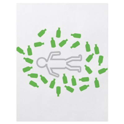 beer drunken man icon full color flyer by TomaniacLines