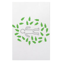 beer drunken man icon personalized stationery
