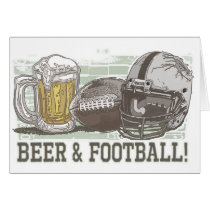 Beer & Football  by Mudge Studios Greeting Card