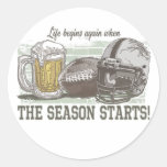 Beer & Football  by Mudge Studios Round Sticker