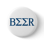 Beer Frat Greek Fraternity Letters Pinback Button