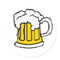 Beer! Frothy Bubbly Mug of Brew Stickers