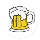 Beer! Frothy Bubbly Mug of Brew Stickers