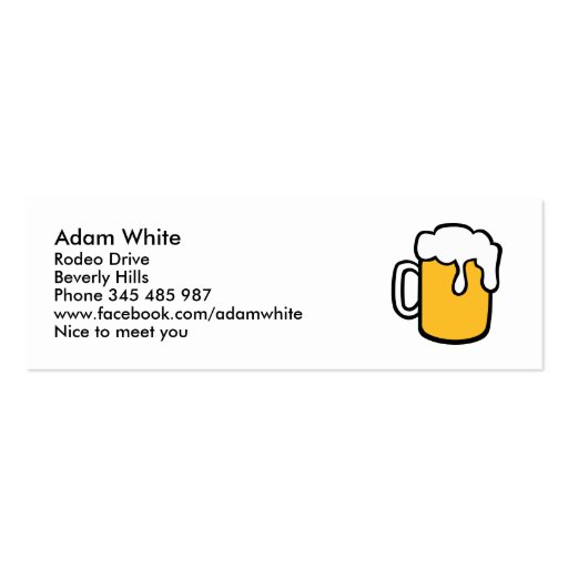 Beer glass business card