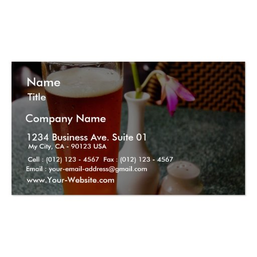 Beer Glass Business Card Template (front side)