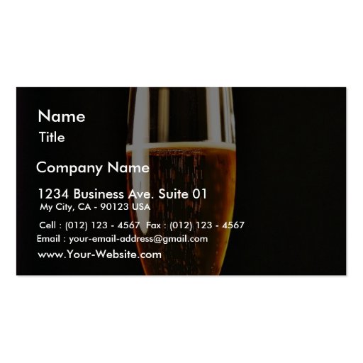 Beer Glasses Bubbles Business Card Template